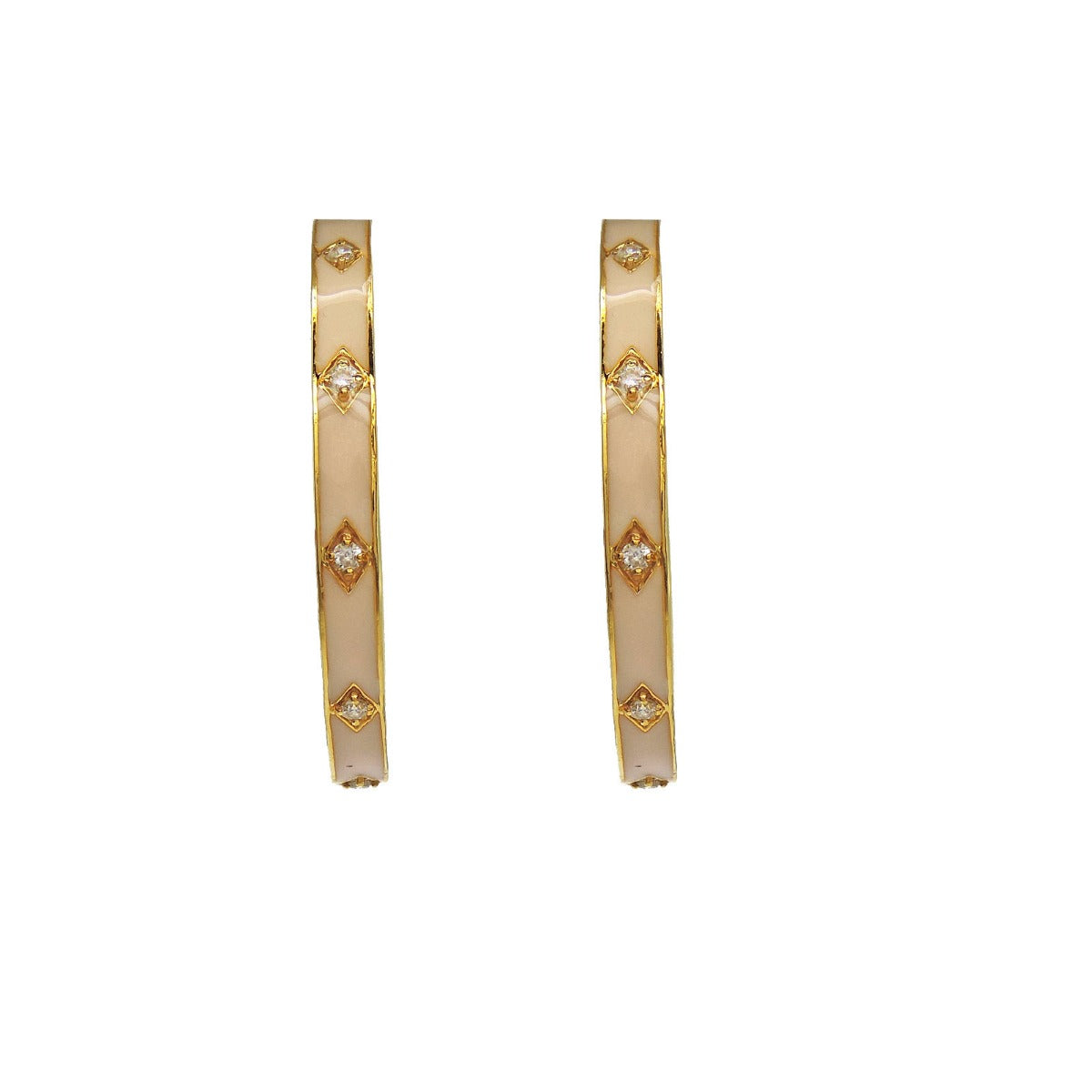 Liner Enamel Hoop Earrings