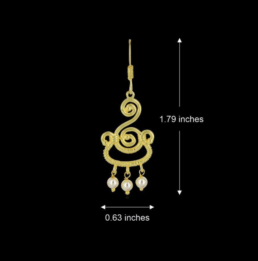 Contemporary Pearl Drop Earrings