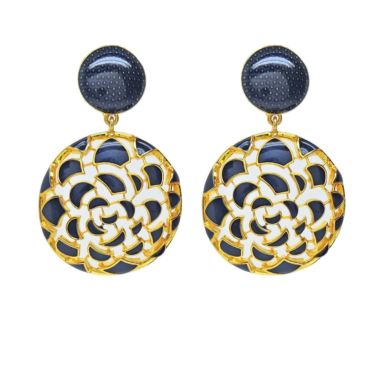 Enigmatic Blue Enamel Earrings