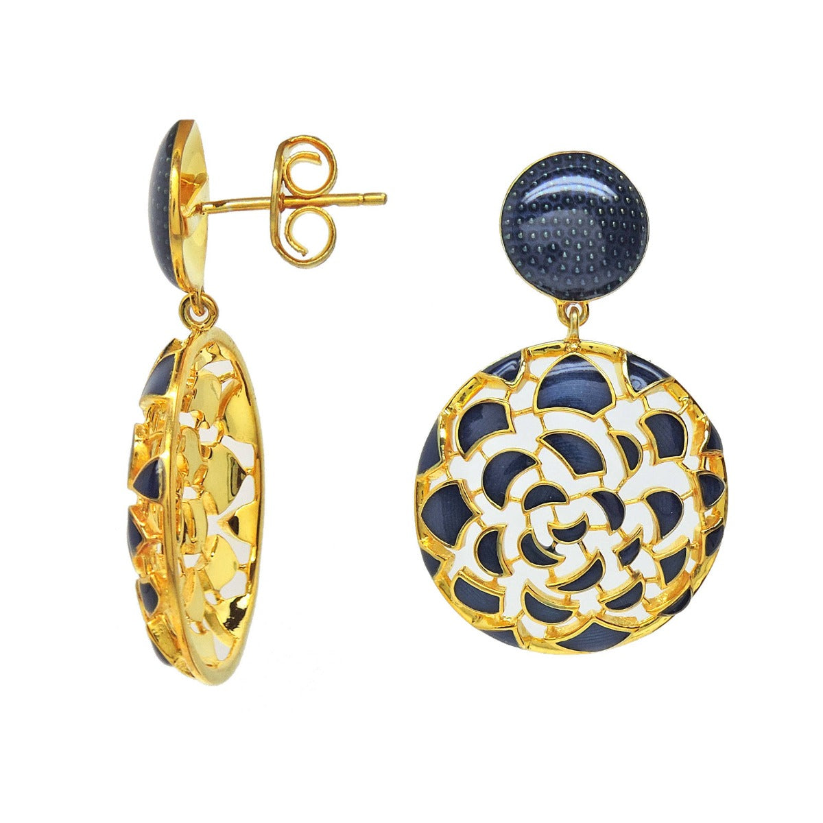 Enigmatic Blue Enamel Earrings