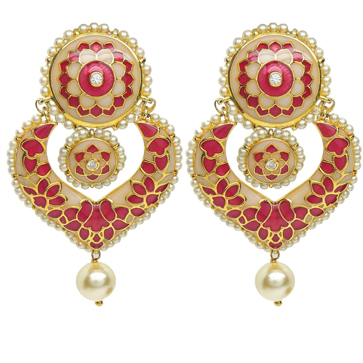 Fiona Enamel Chandbali Earrings