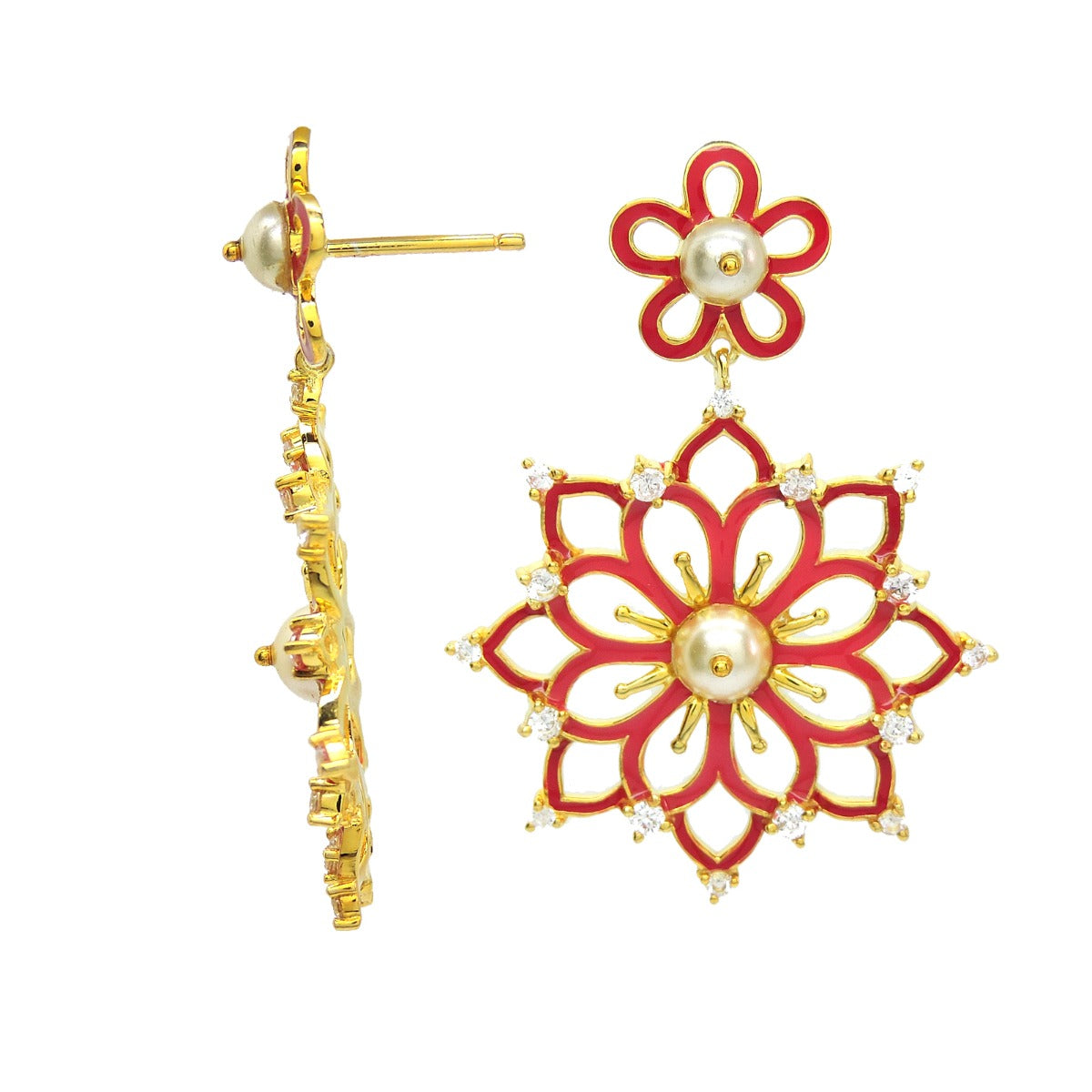 Spring Blossom Enamel Earrings
