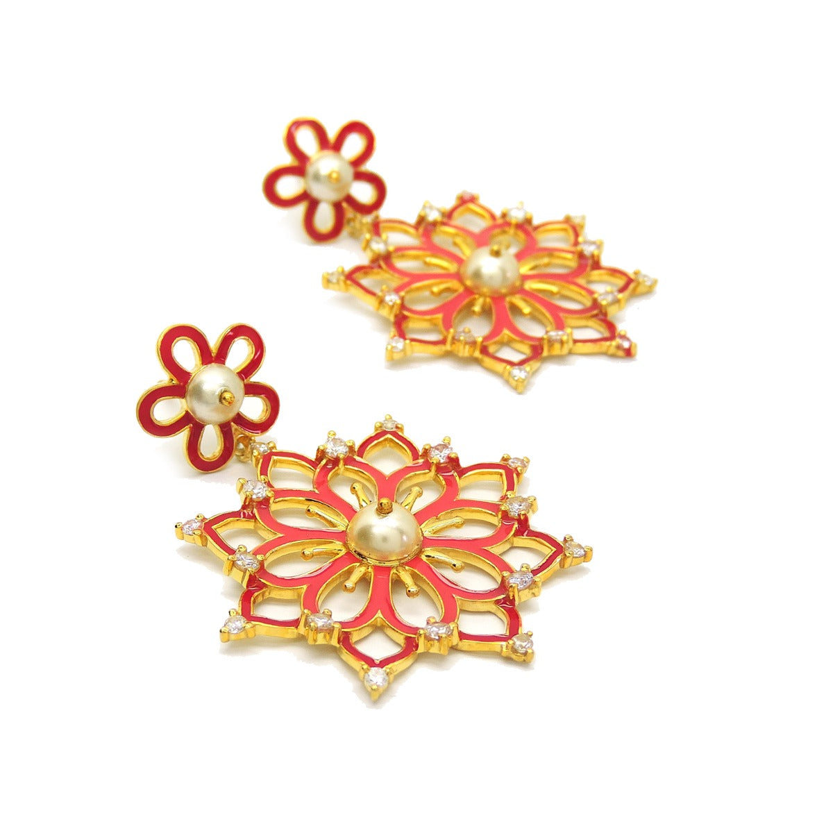 Spring Blossom Enamel Earrings