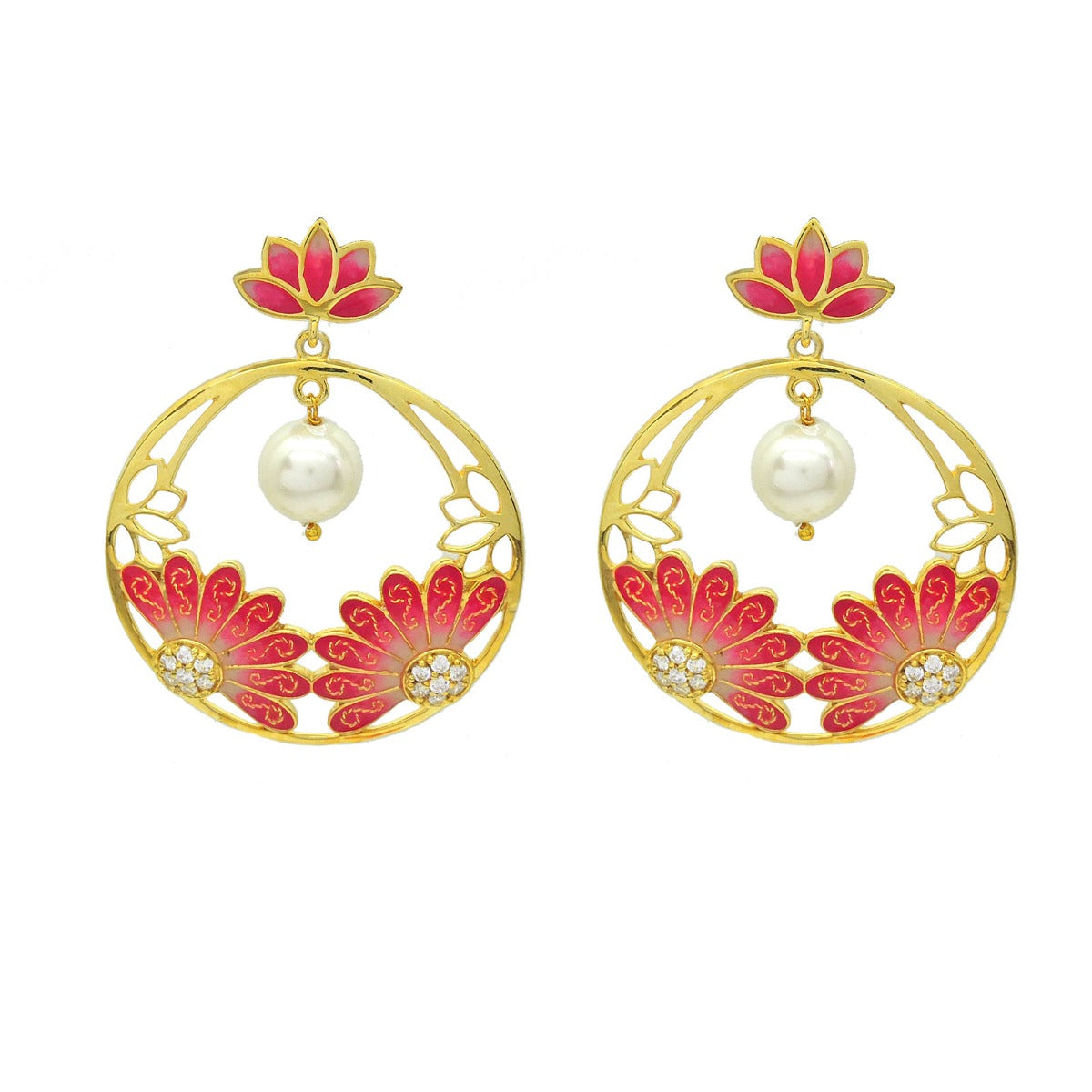 Fresh Blossom Enamel Earrings