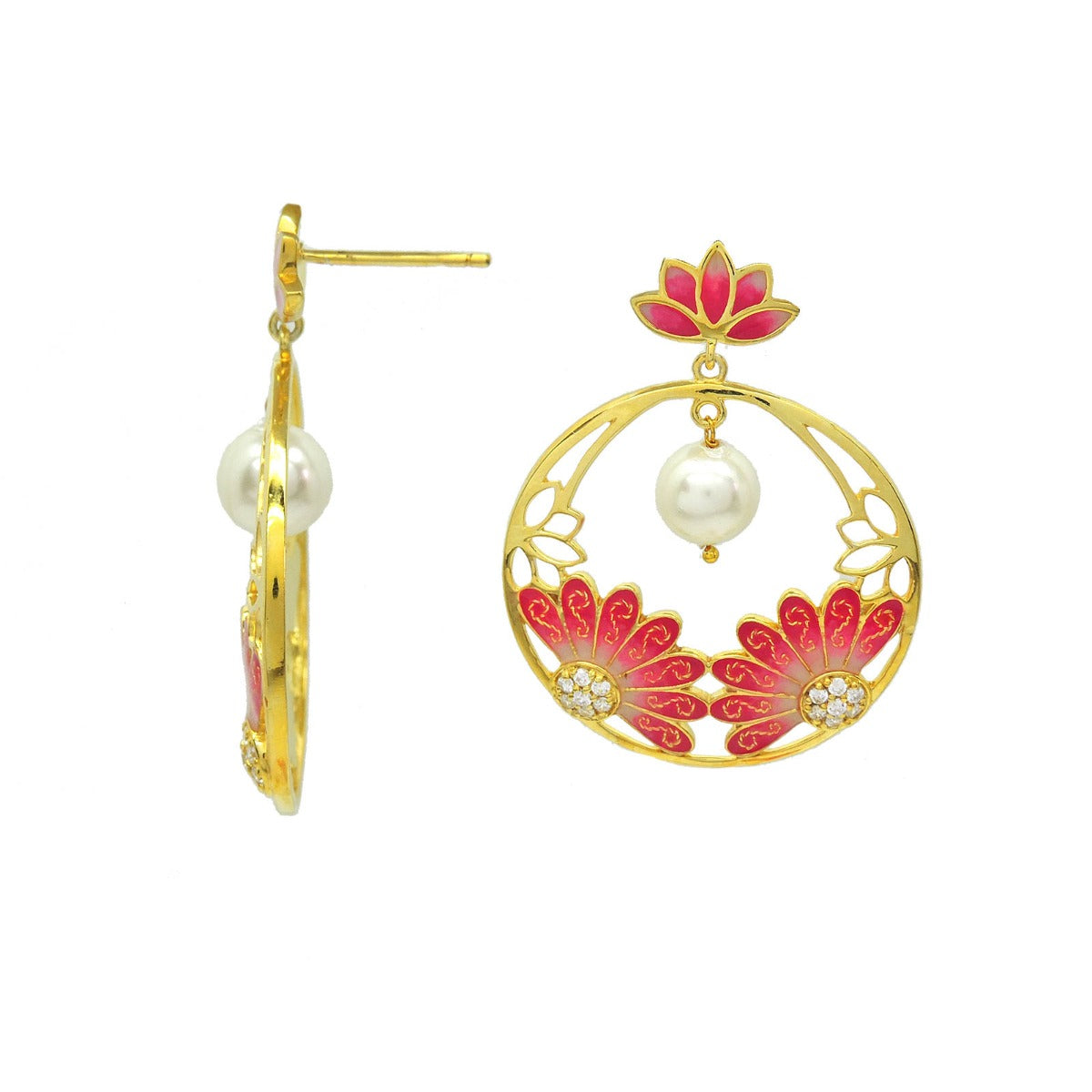 Fresh Blossom Enamel Earrings