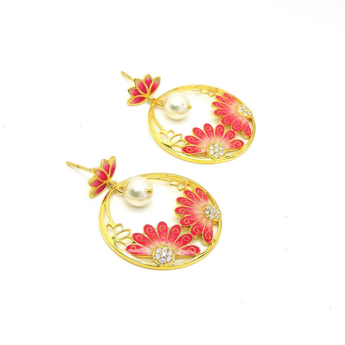 Fresh Blossom Enamel Earrings