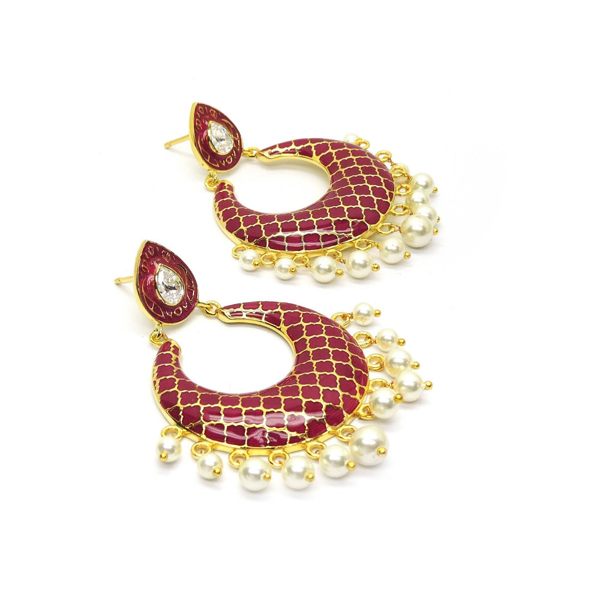 Evening Diva Enamel Chandbali Earrings