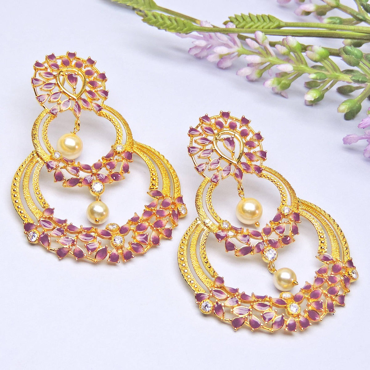 Sunshine Pearl Enamel Earrings