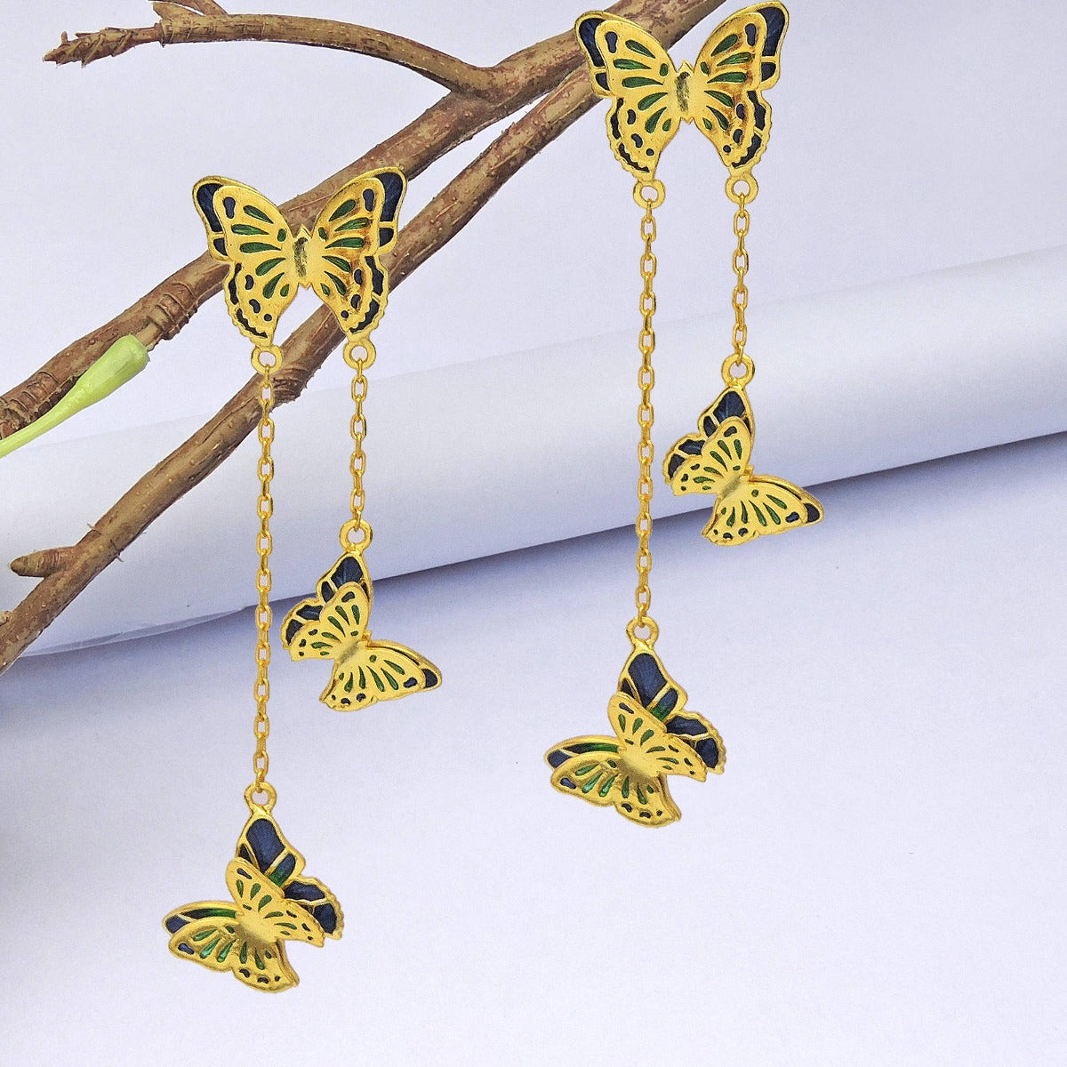 Majestic Butterfly Drop Earrings