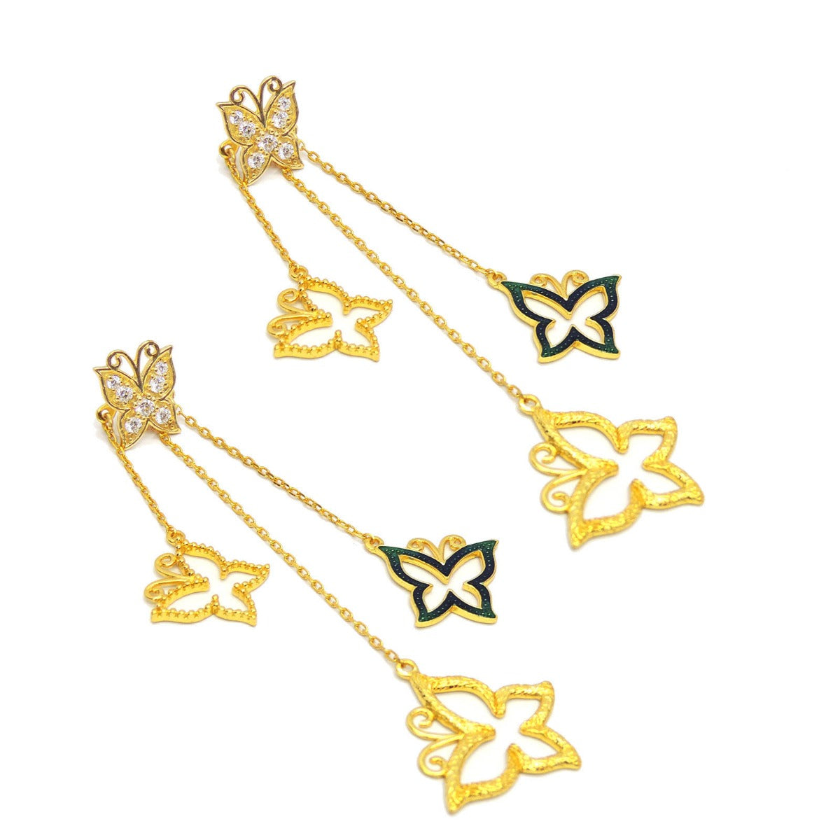Fluttering Butterfly Drop Earrings