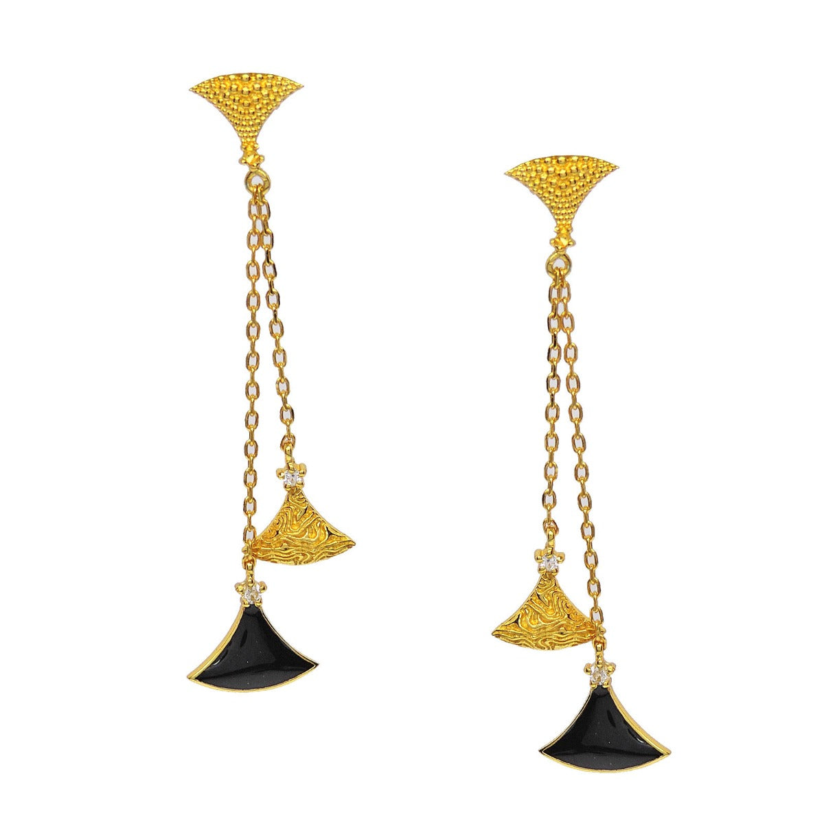 Trigon Enamel Drop Earrings