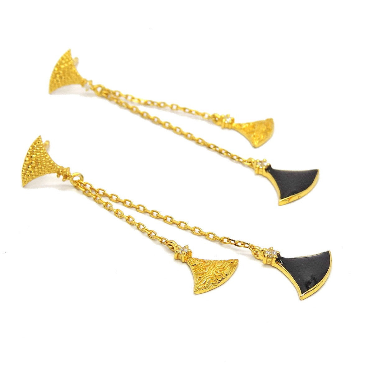 Trigon Enamel Drop Earrings