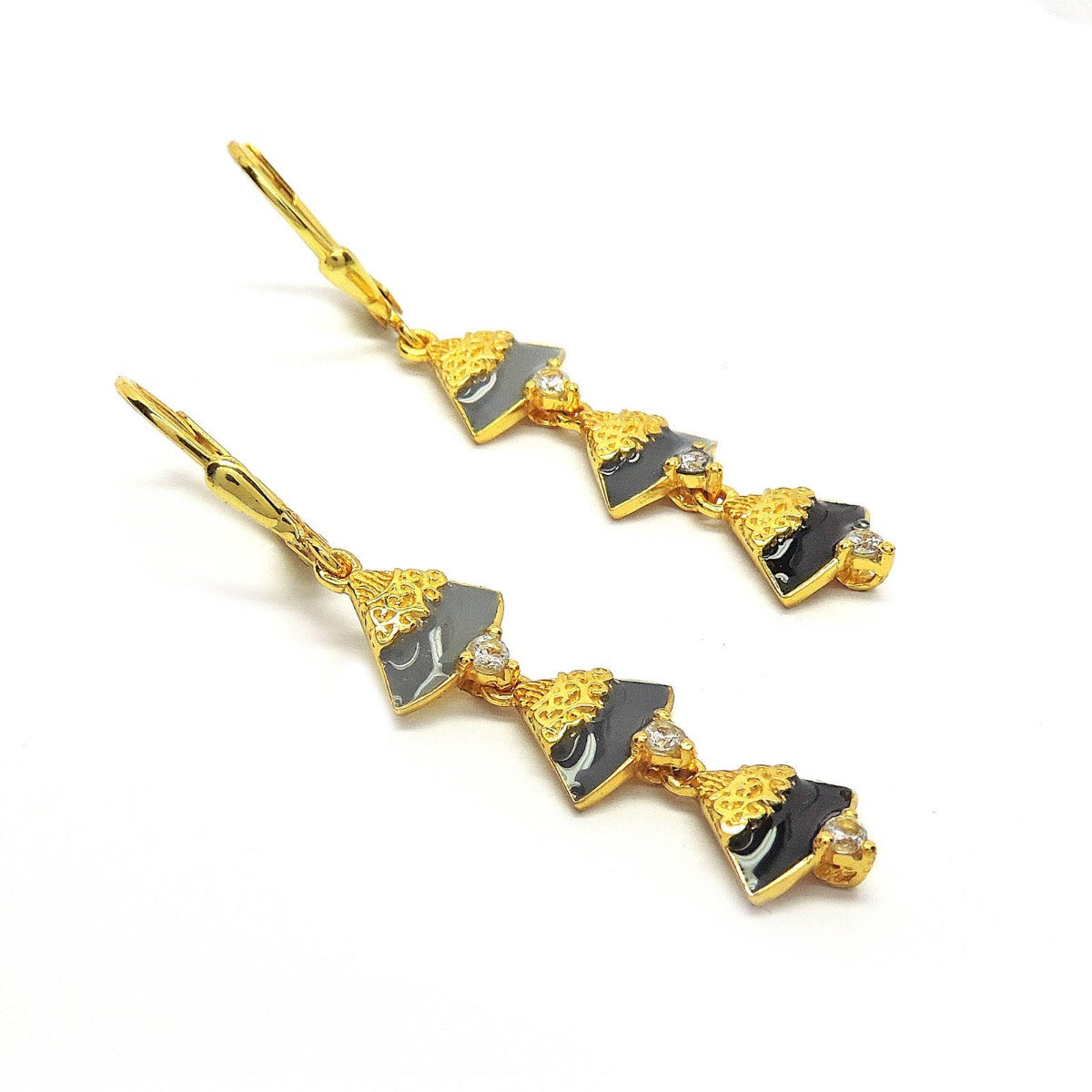 Sanya Enamel Drop Earrings