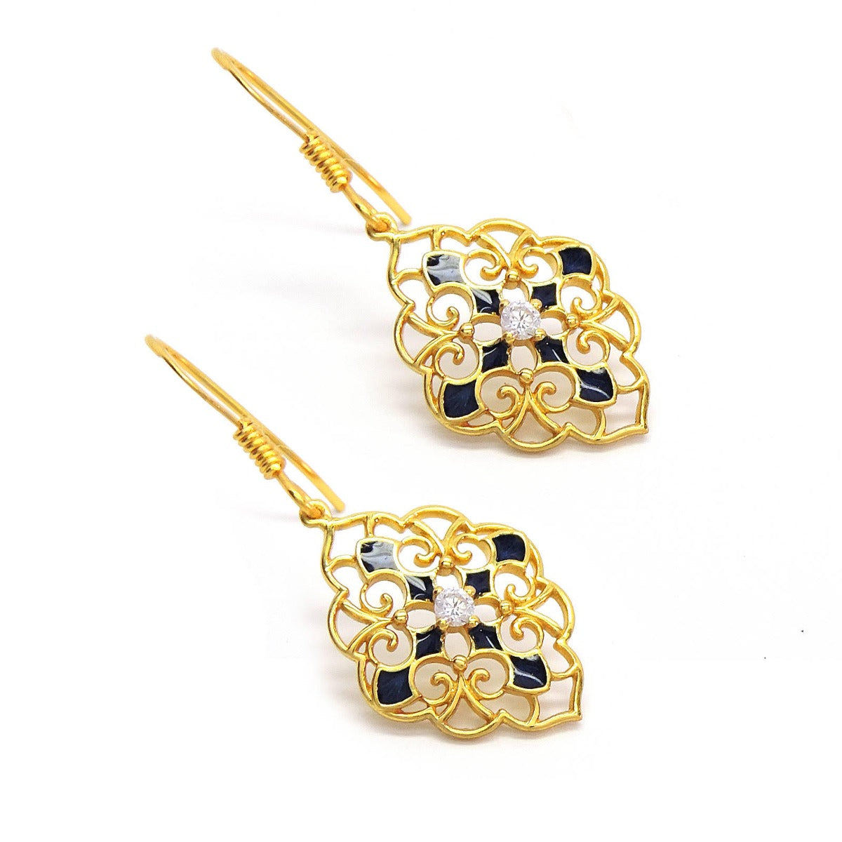 Mughal Charm Enamel Drop Earrings
