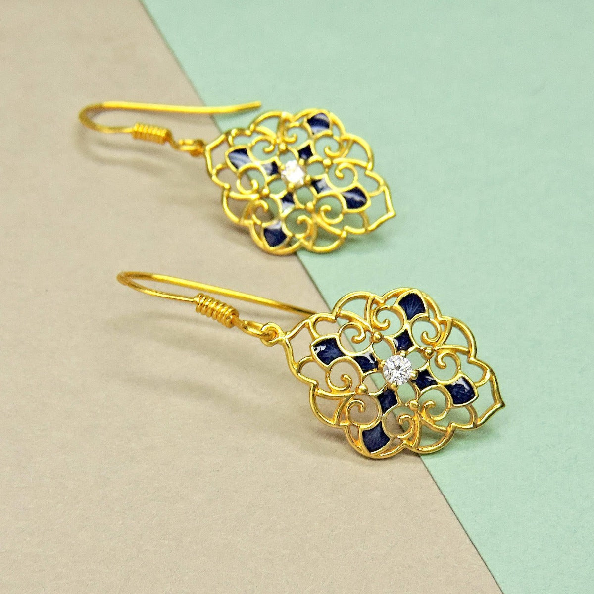 Mughal Charm Enamel Drop Earrings