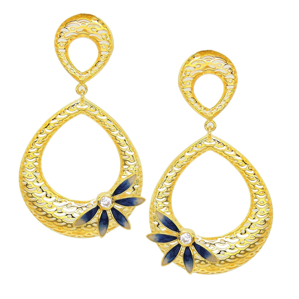 Gleaming Pear Chandbali Earrings