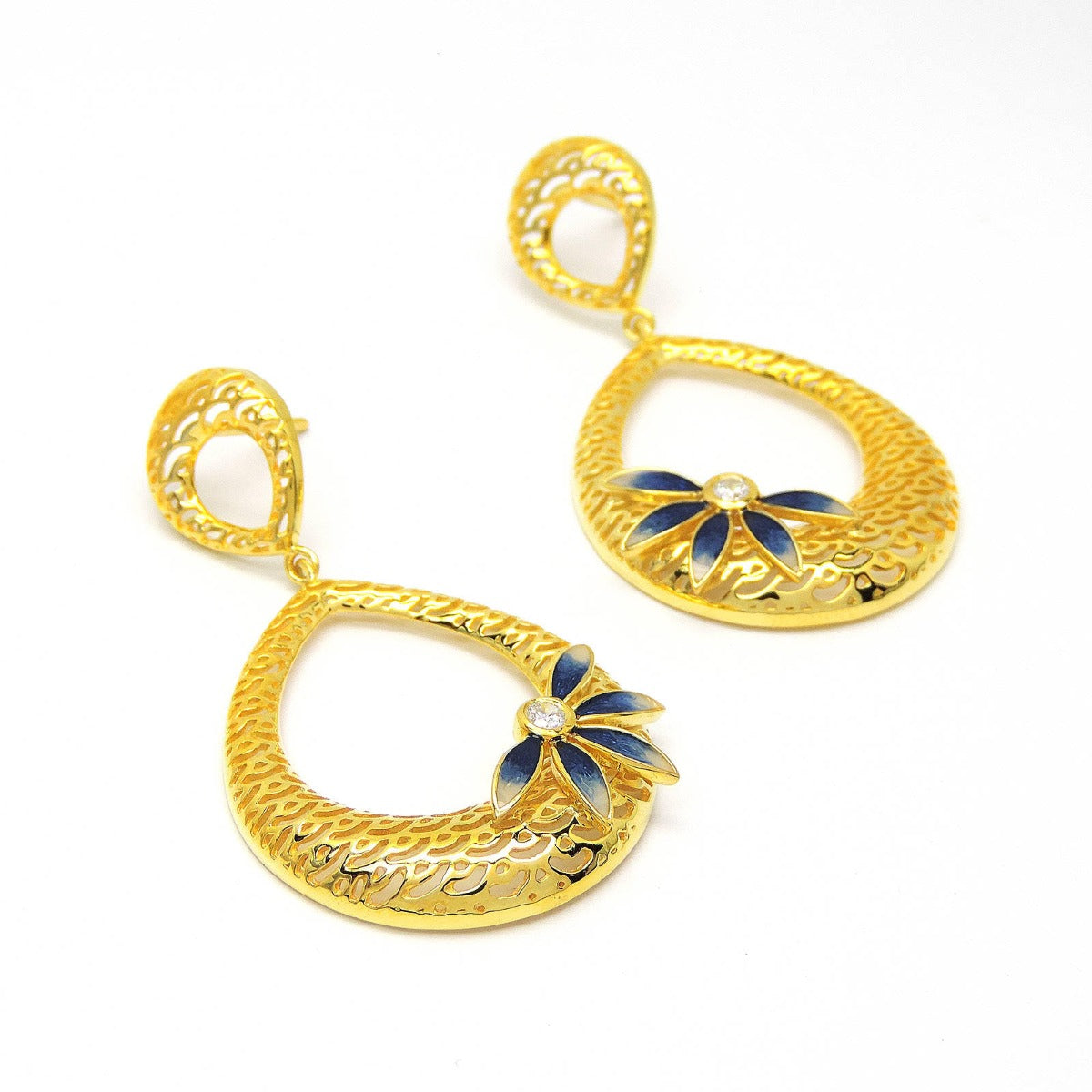 Gleaming Pear Chandbali Earrings