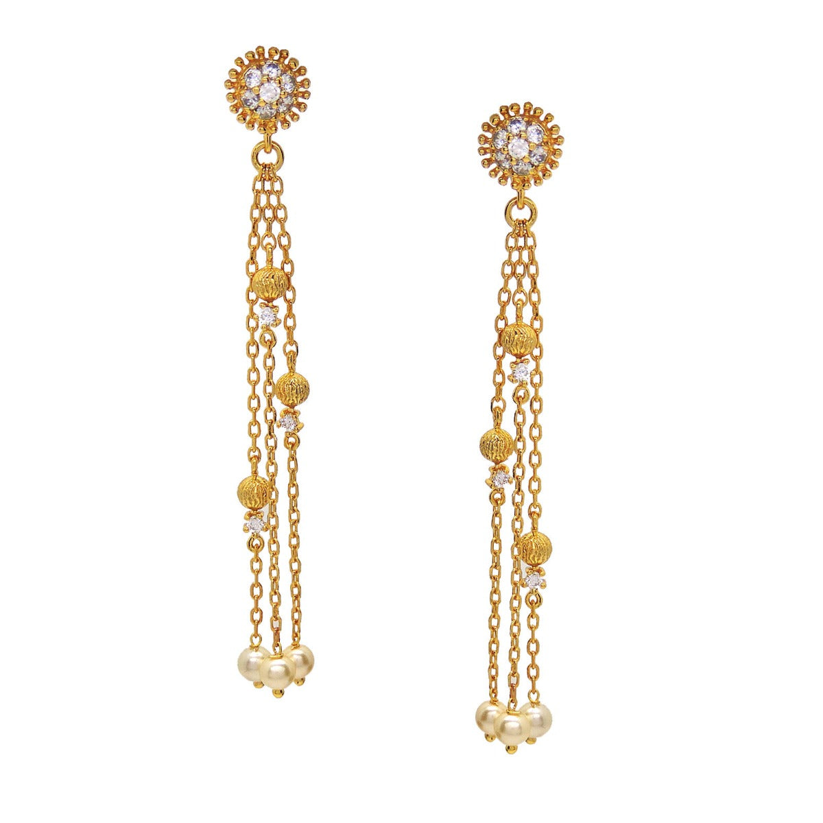 Linear Floret Drop Earrings