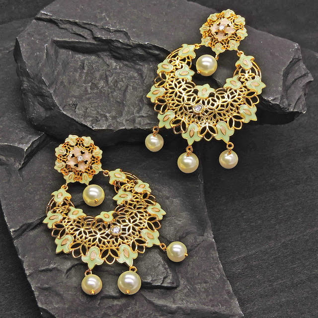 Lorea Cutout Flower Chandbali Earrings