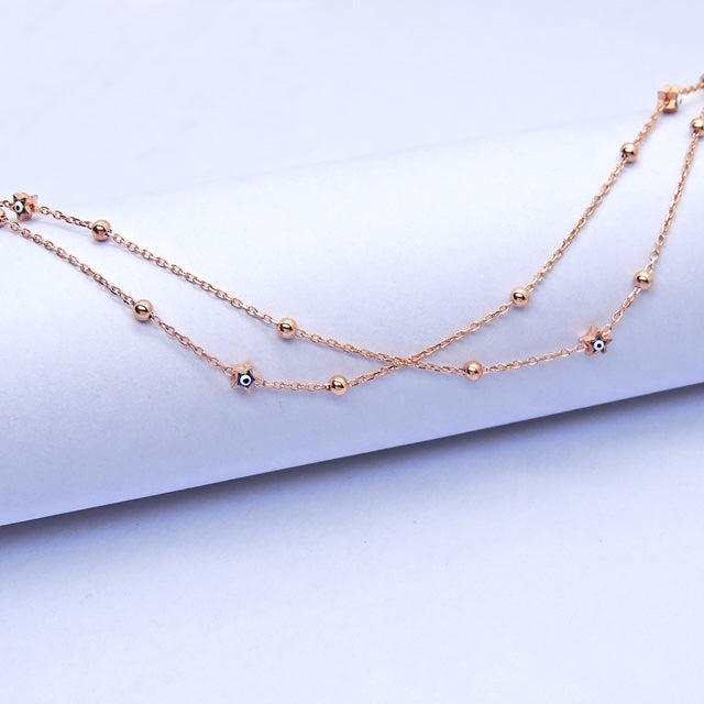 Starry Evil Eye Chain Bracelet