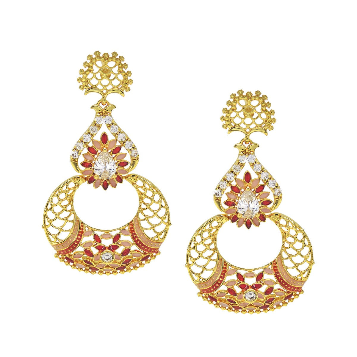 Ida Swing Gemstone Chandbali Earrings