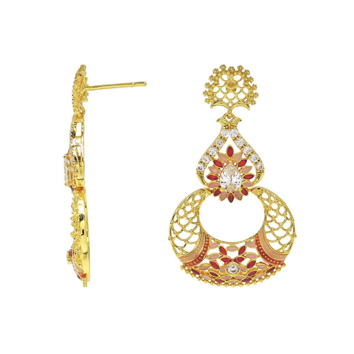 Ida Swing Gemstone Chandbali Earrings