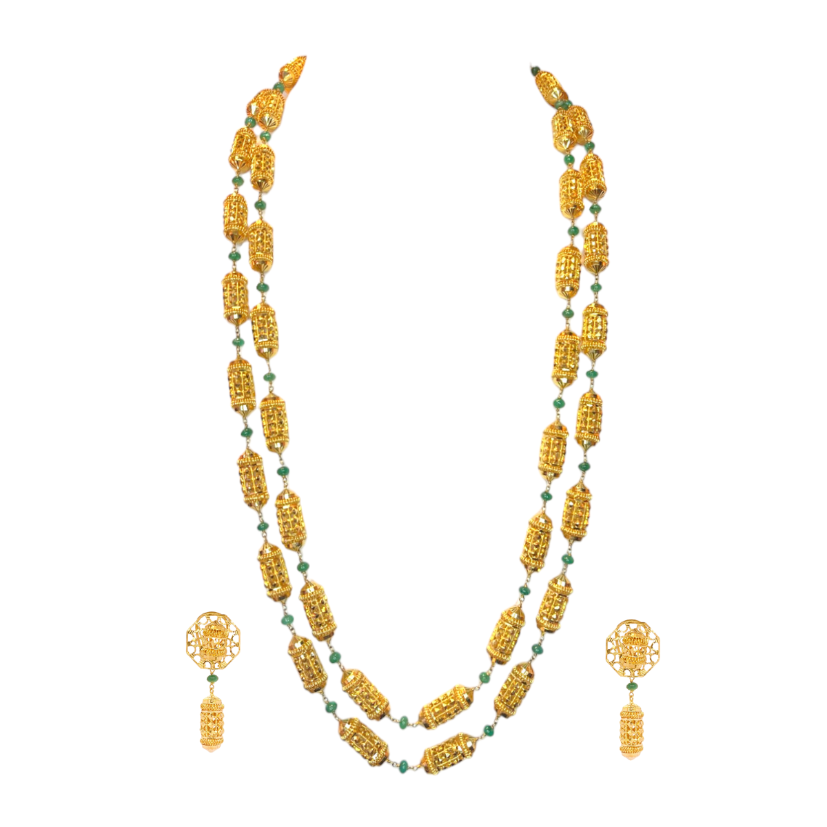 Elongated Atia Gold Necklace Set
