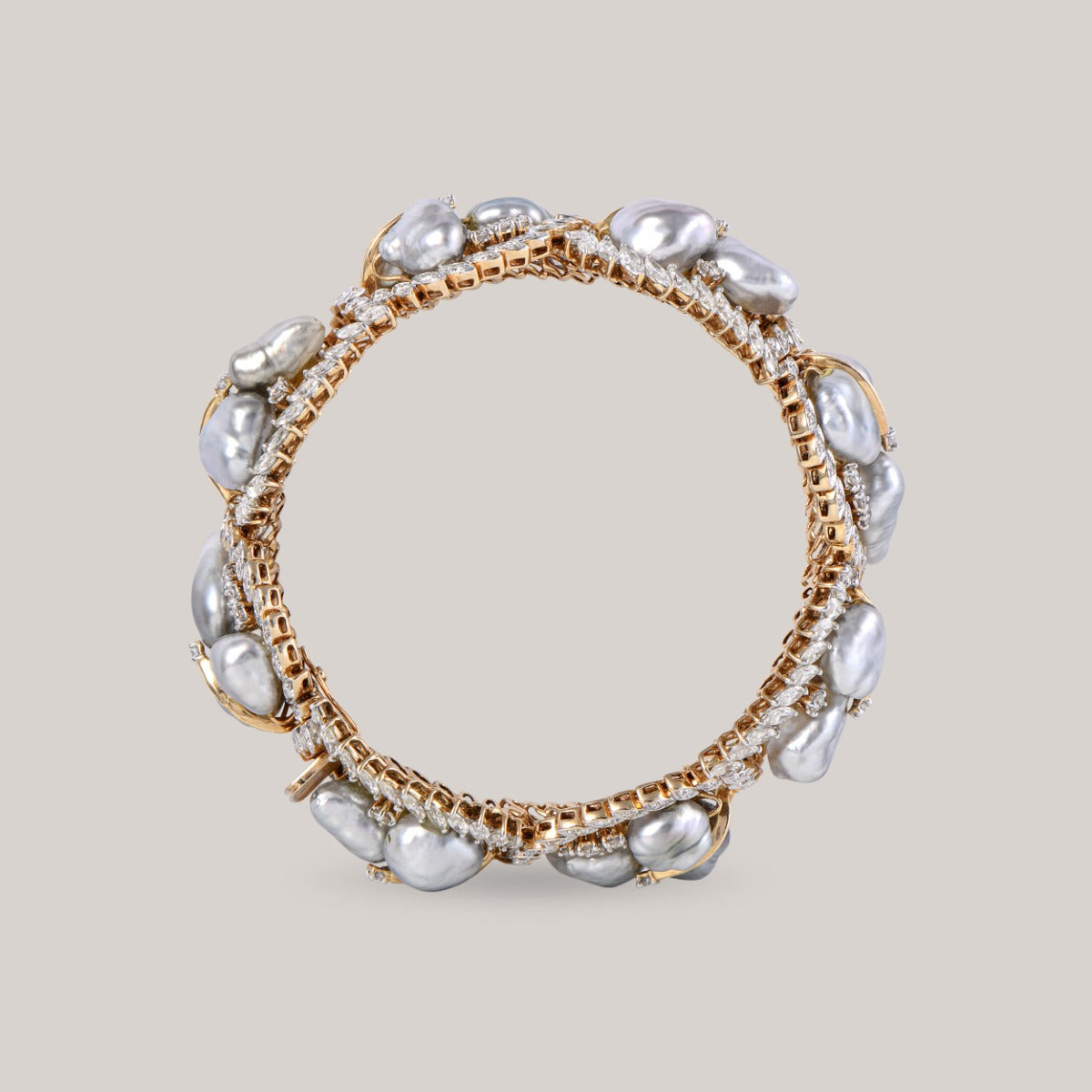 Blaze Cutout Gemstone Diamond Bangle