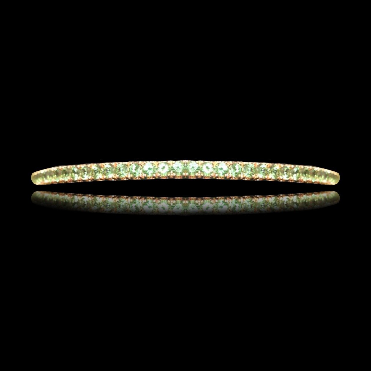 Green Sapphire Diamond Bangle
