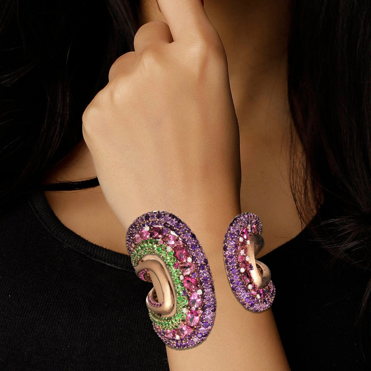 Multi Stone Diamond Cuff