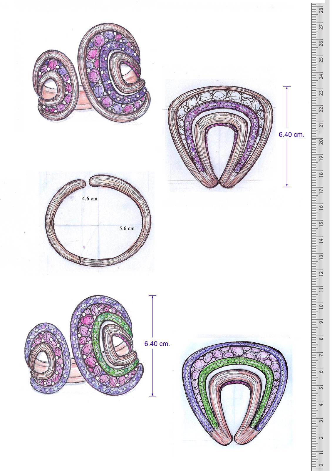 Multi Stone Diamond Cuff