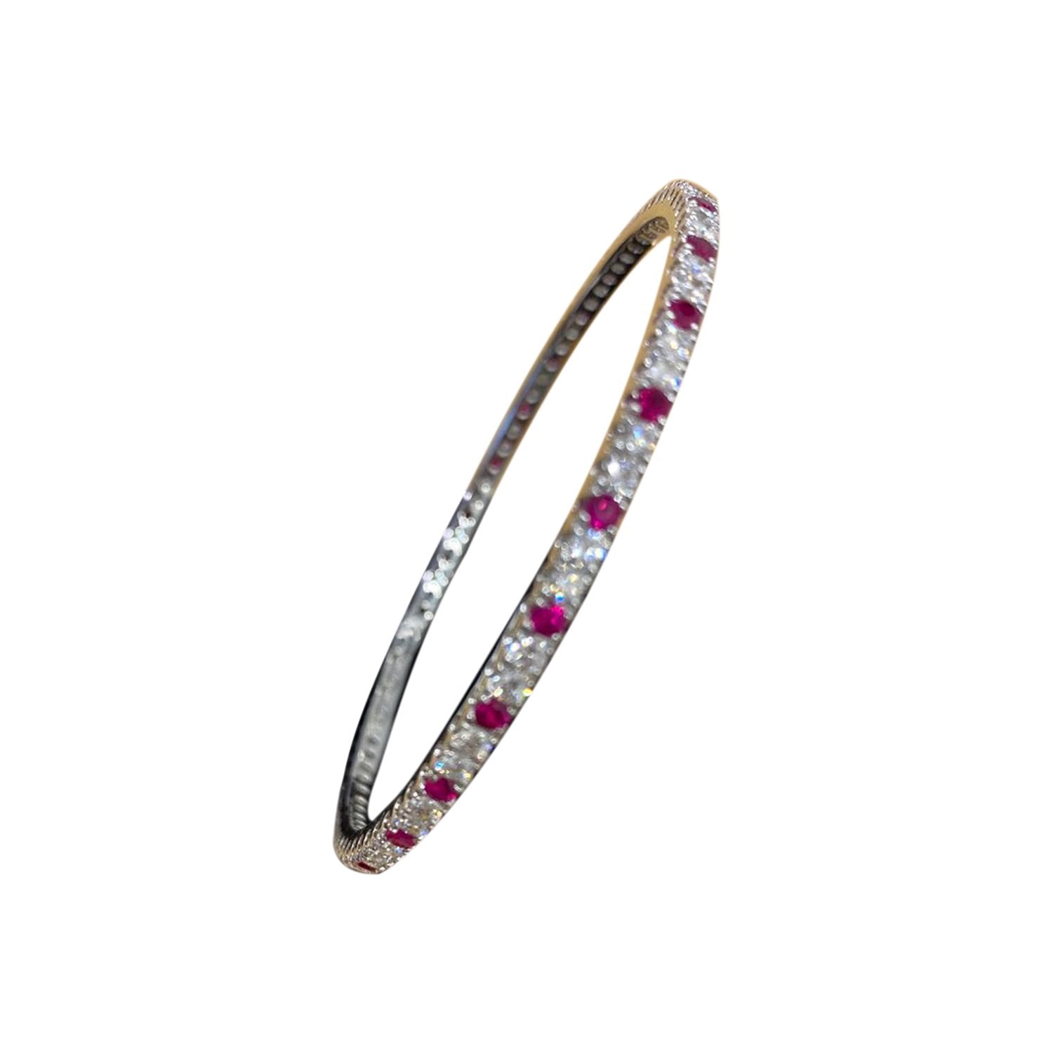 Red Peppered Diamond Bangle