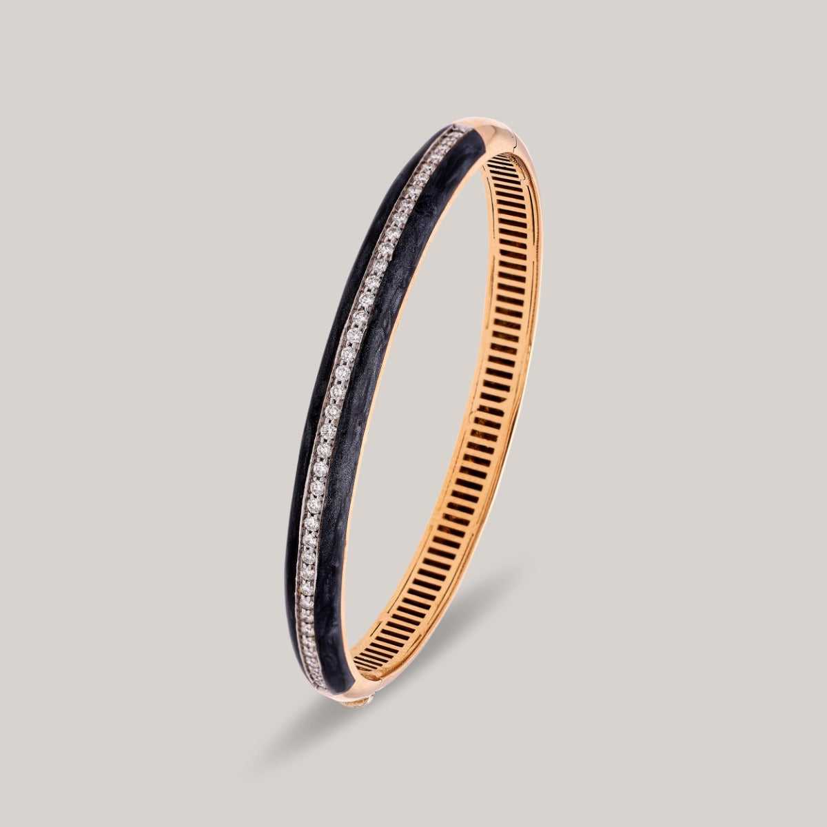 Ebony Stream Diamond Bangle