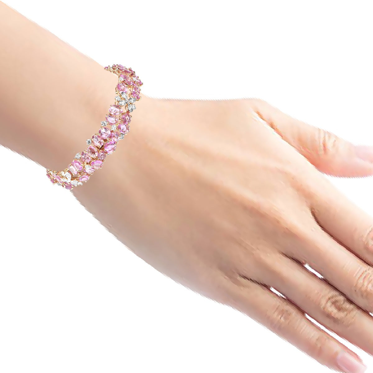 Pink Lily Sparkle Diamond Bangle
