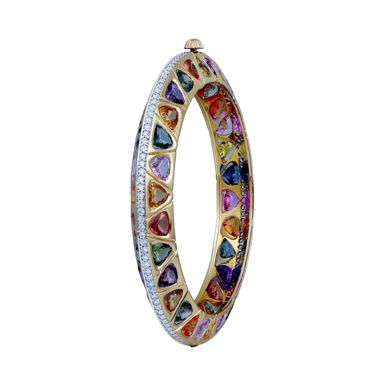 Multi Sapphire Diamond Bangle