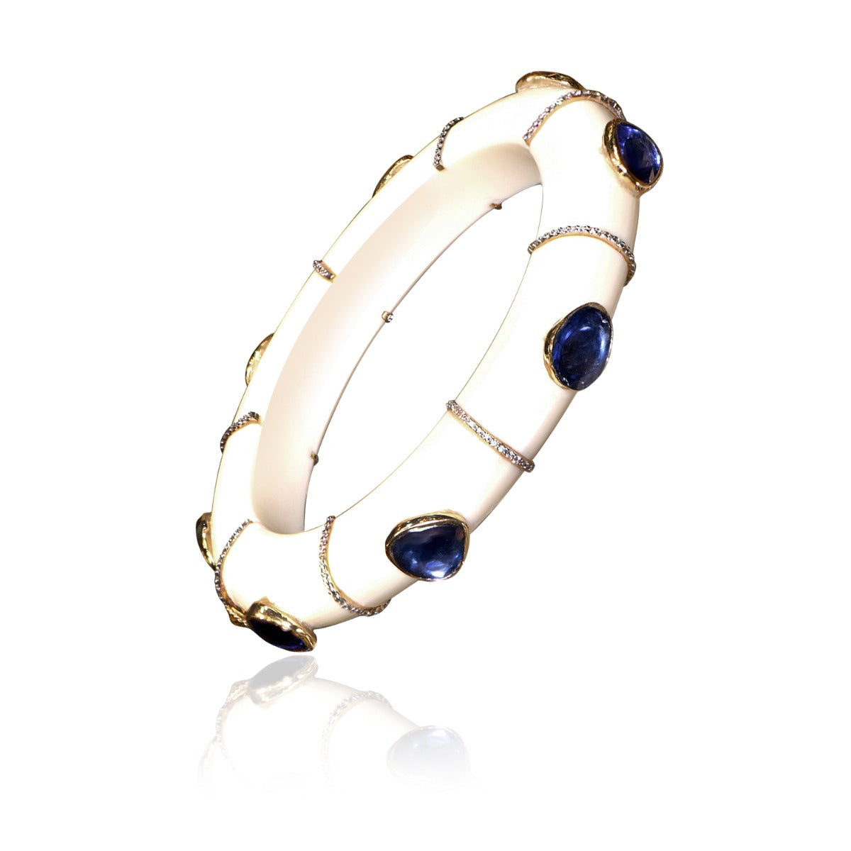 Diamond Blue Sapphire Bangle