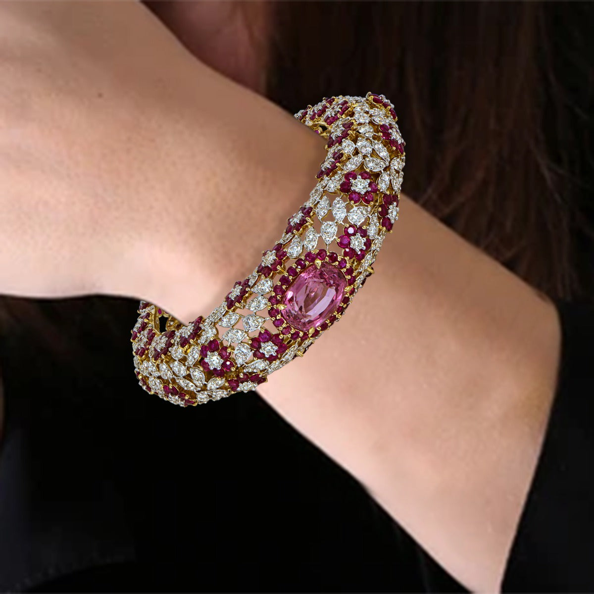 Delightful Bloom Gemstone Bangle