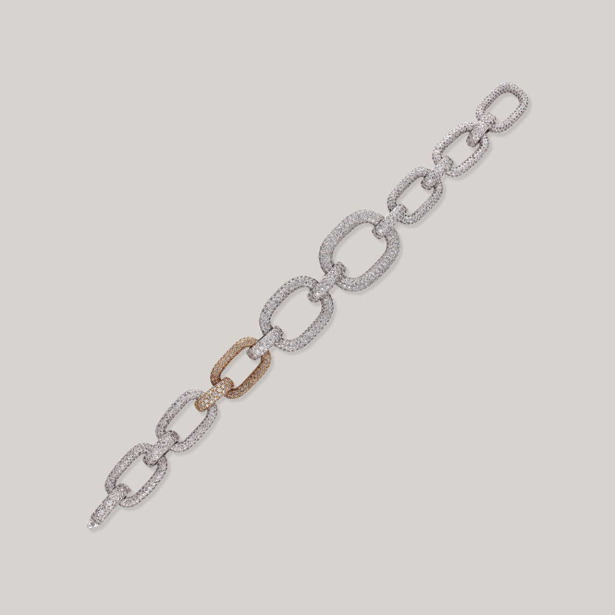 Bold Links Diamond Statement Bracelet