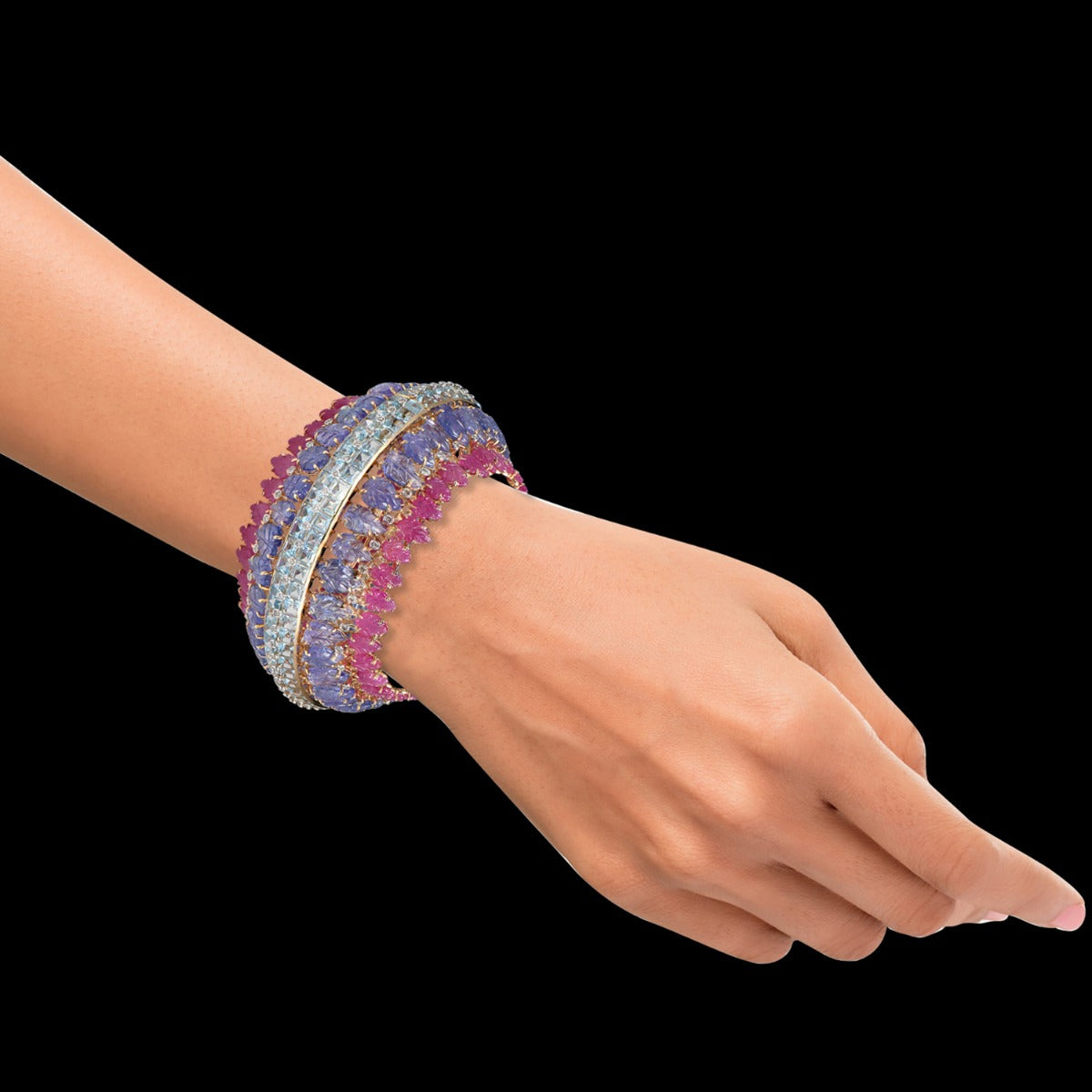 Millie Bloom Gemstone Diamond Bangle