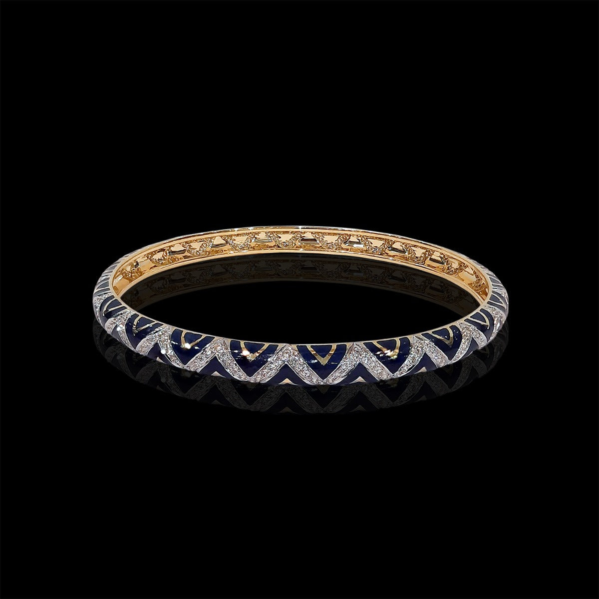 Zigzag Angaled Diamond Bangle