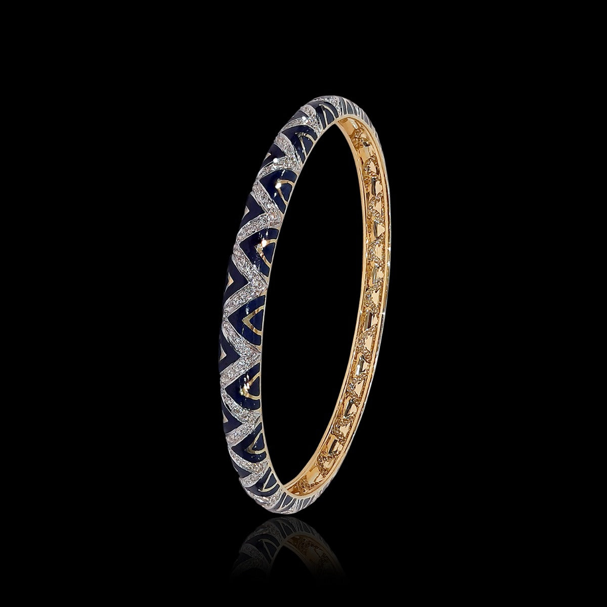 Zigzag Angaled Diamond Bangle