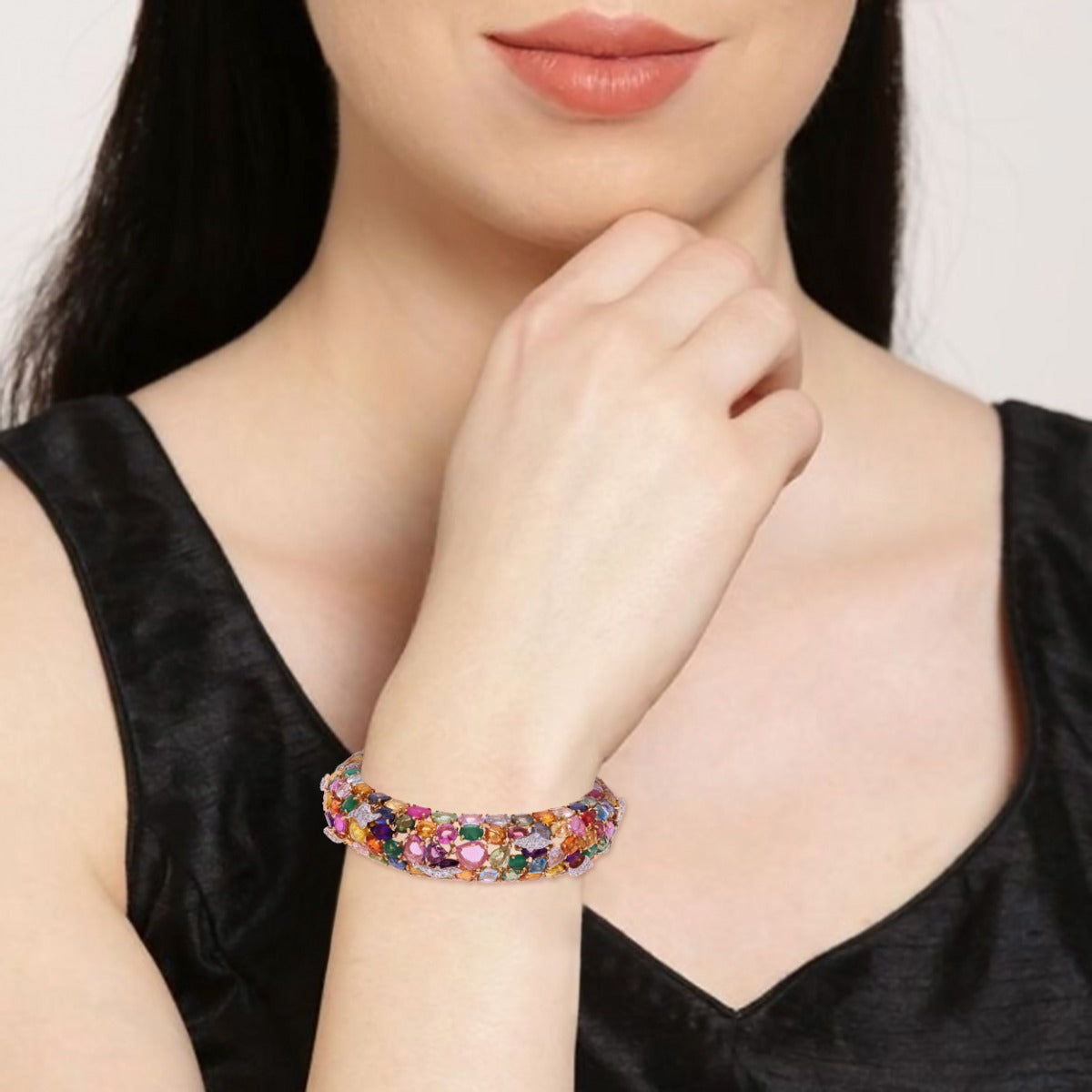 Prismatic Diamond Bangle