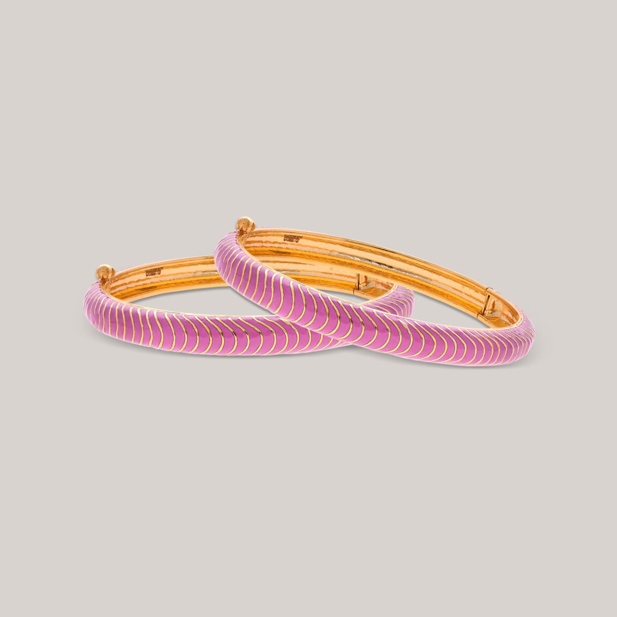 Blush Spiral Gold Bangle Set