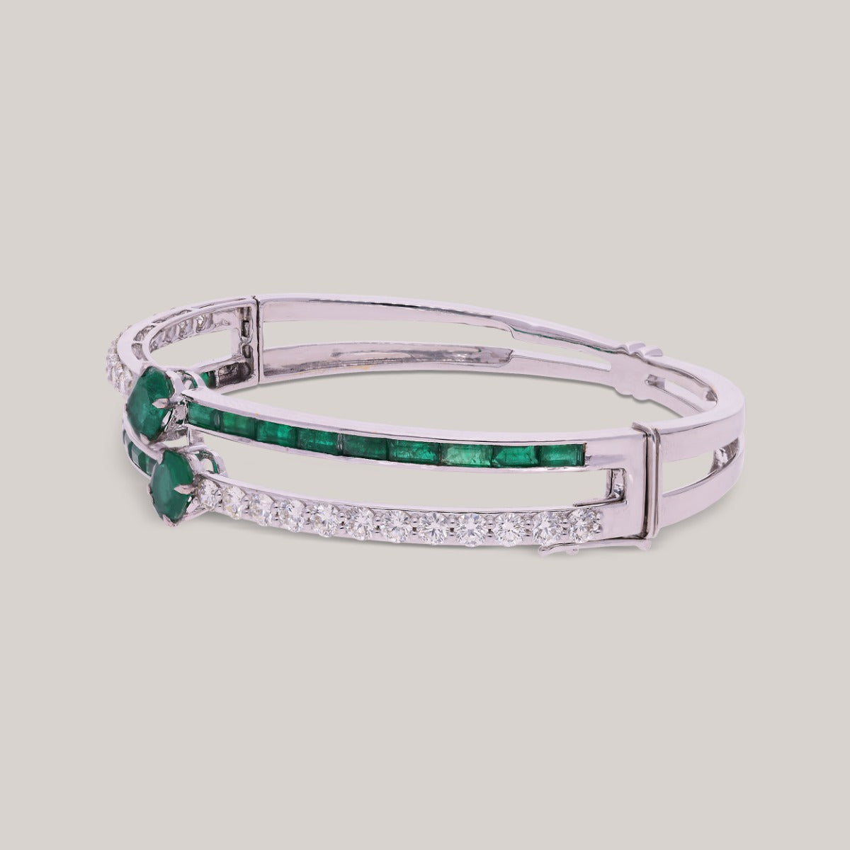 Emerald Eternity Diamond Bangle