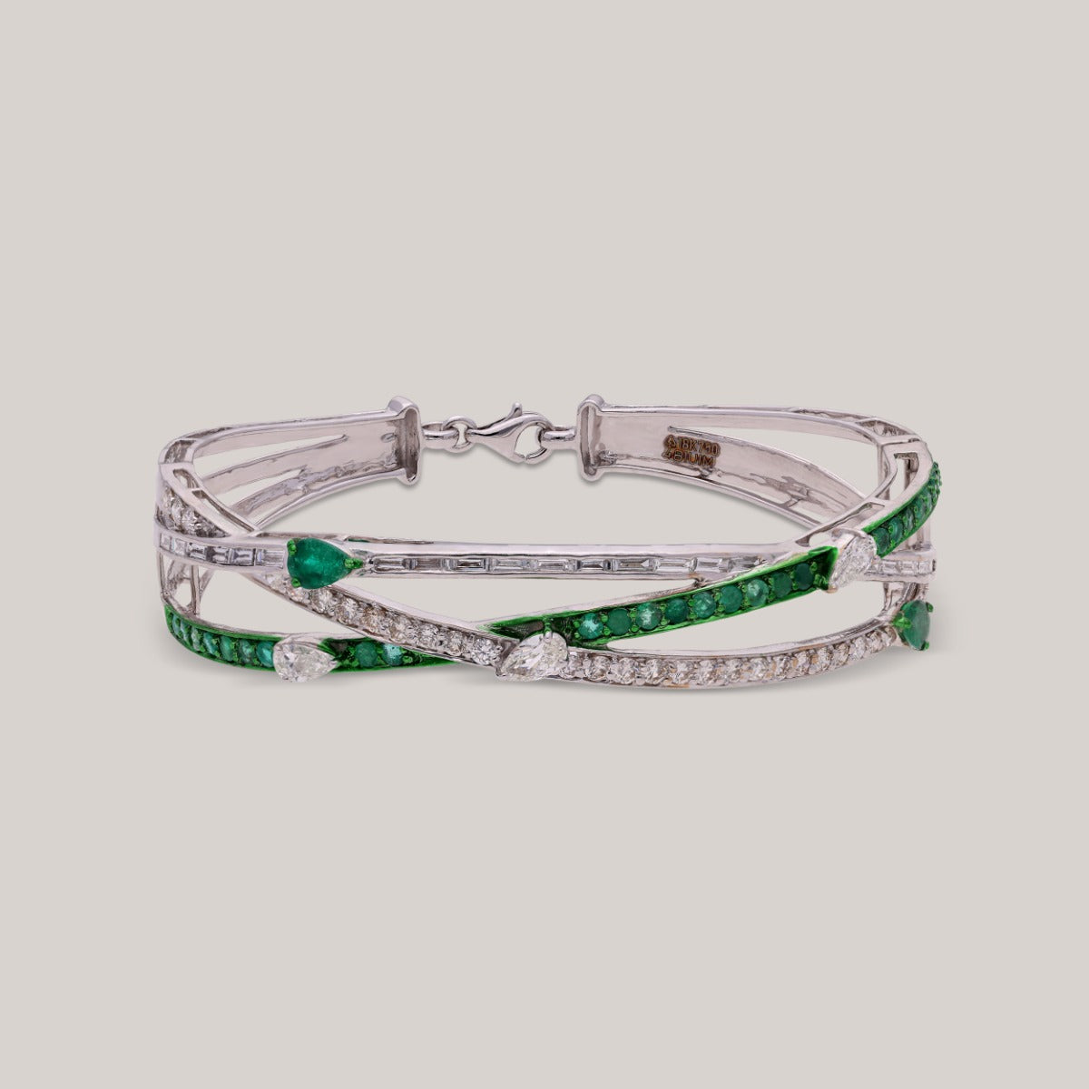 Emerald Elegance Diamond Bangle