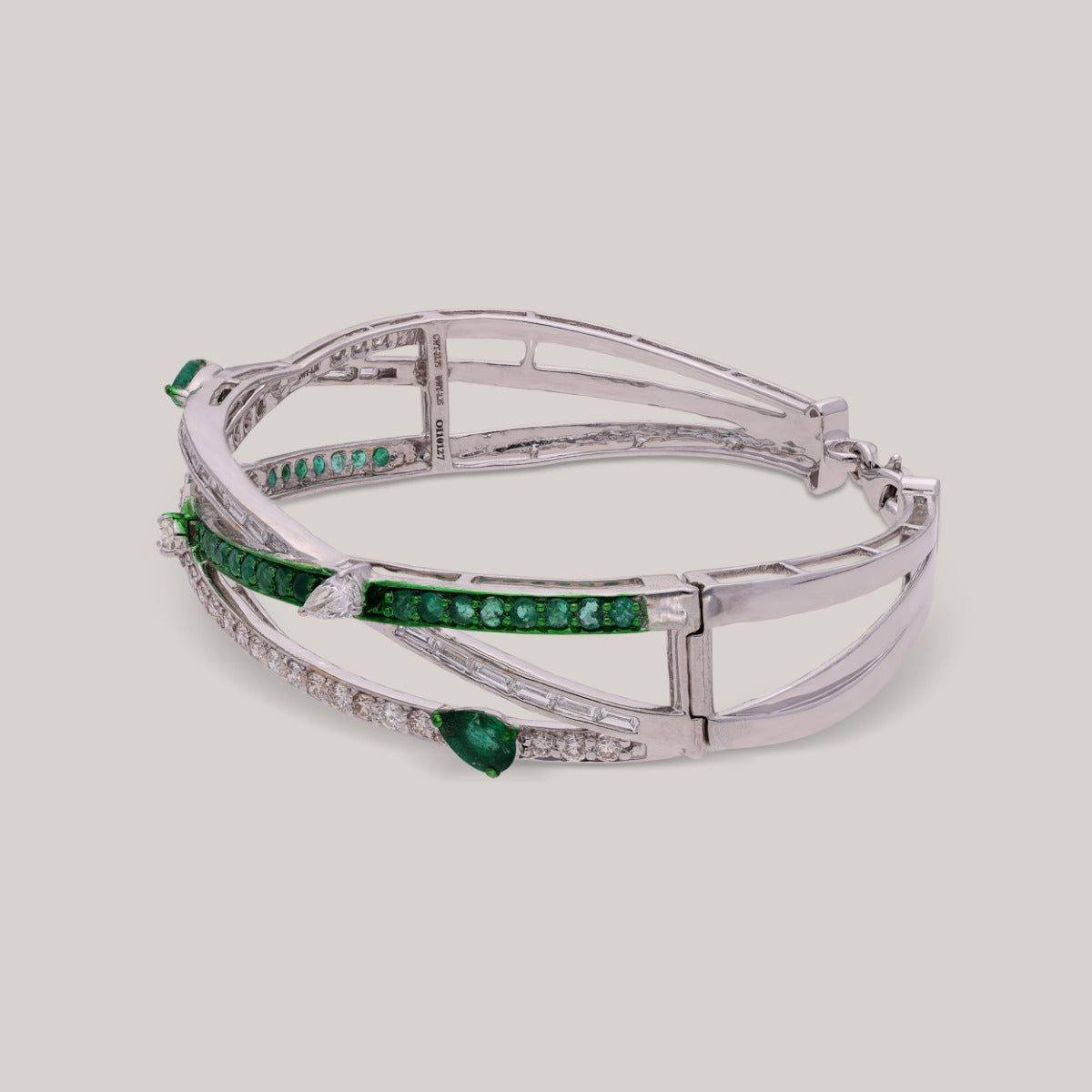 Emerald Elegance Diamond Bangle