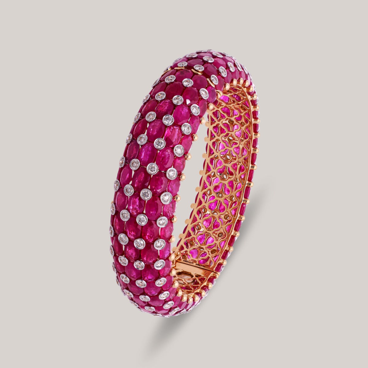 Gilded Ruby Diamond Bangle
