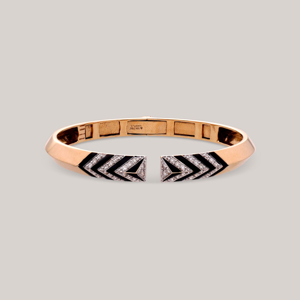 Obsidian Arrow Diamond Bangle