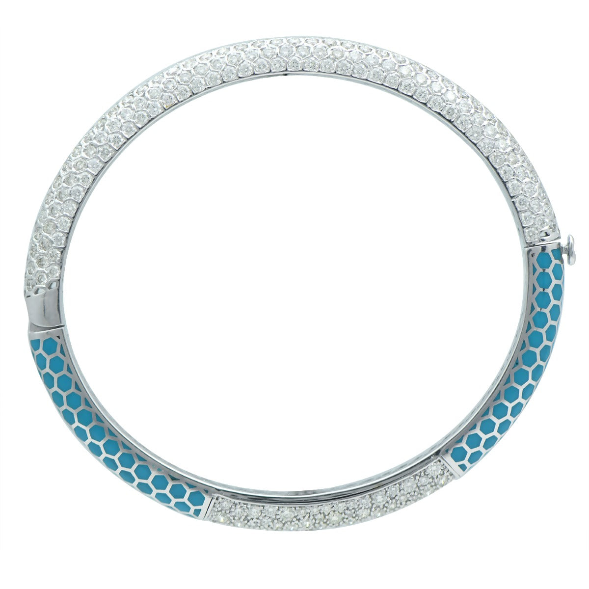 Light Blue Honeycomb Diamond Bangle