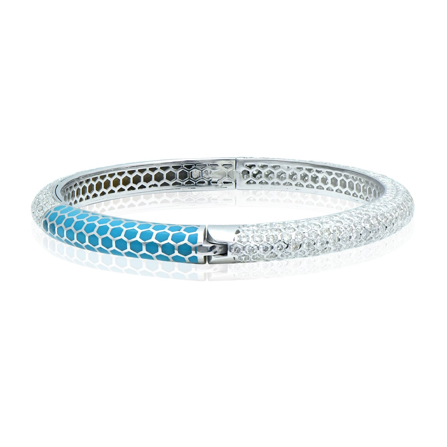 Light Blue Honeycomb Diamond Bangle